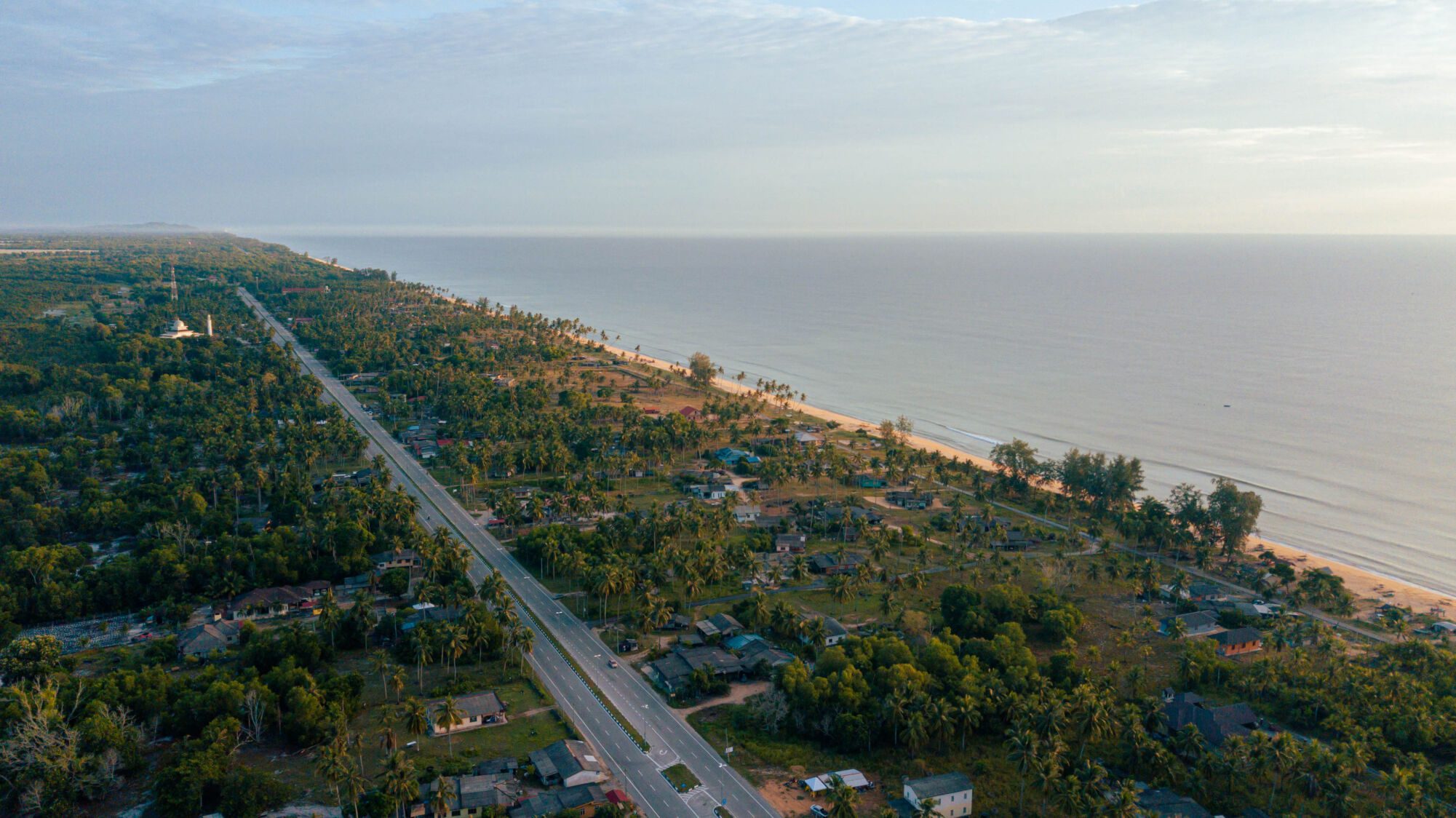 Aerial Drone Shot of Peaceful Coastal Scenery