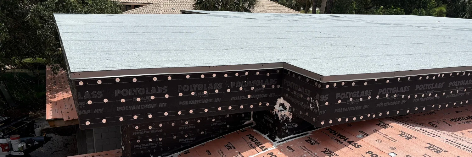 Residential Flat Roof Re-roofing project Residential Flat Roof Re-roofing project